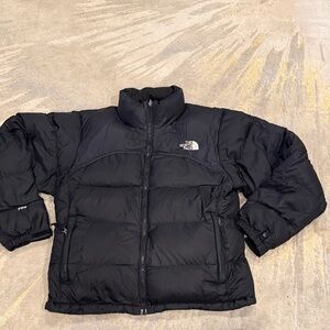The North Face women's goose down puffer jacket black Nuptse 700 size M in GUc